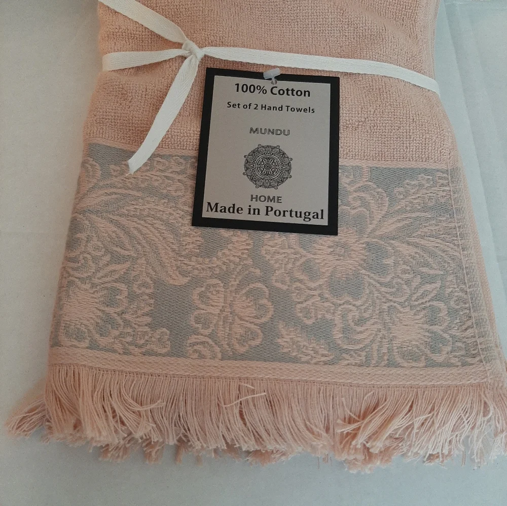 MUNDU Floral Cotton Hand Towels Pair